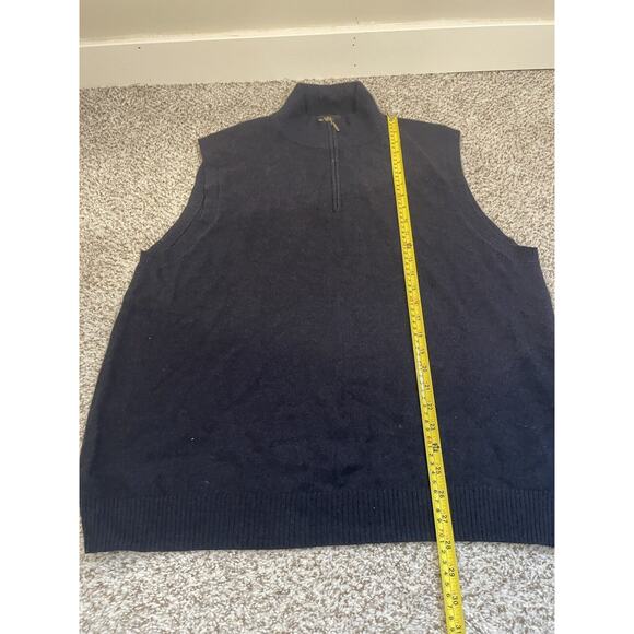 Glen Lyon Men's Cashmere Sweater Vest 1/2 Zip Navy XXL - Picture 6 of 7